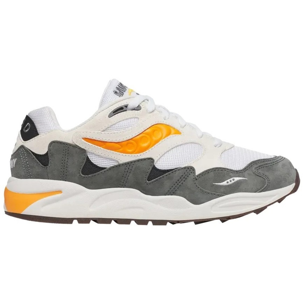 Saucony Grid Shadow 2 Womens 7.5 Mens 6 White Grey Shoes Sneakers S70772-7  NEW